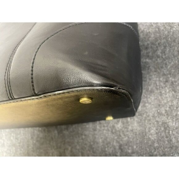 Frye and Co. Core Satchel Large Tote Black Faux Leather Bag - Picture 13 of 16